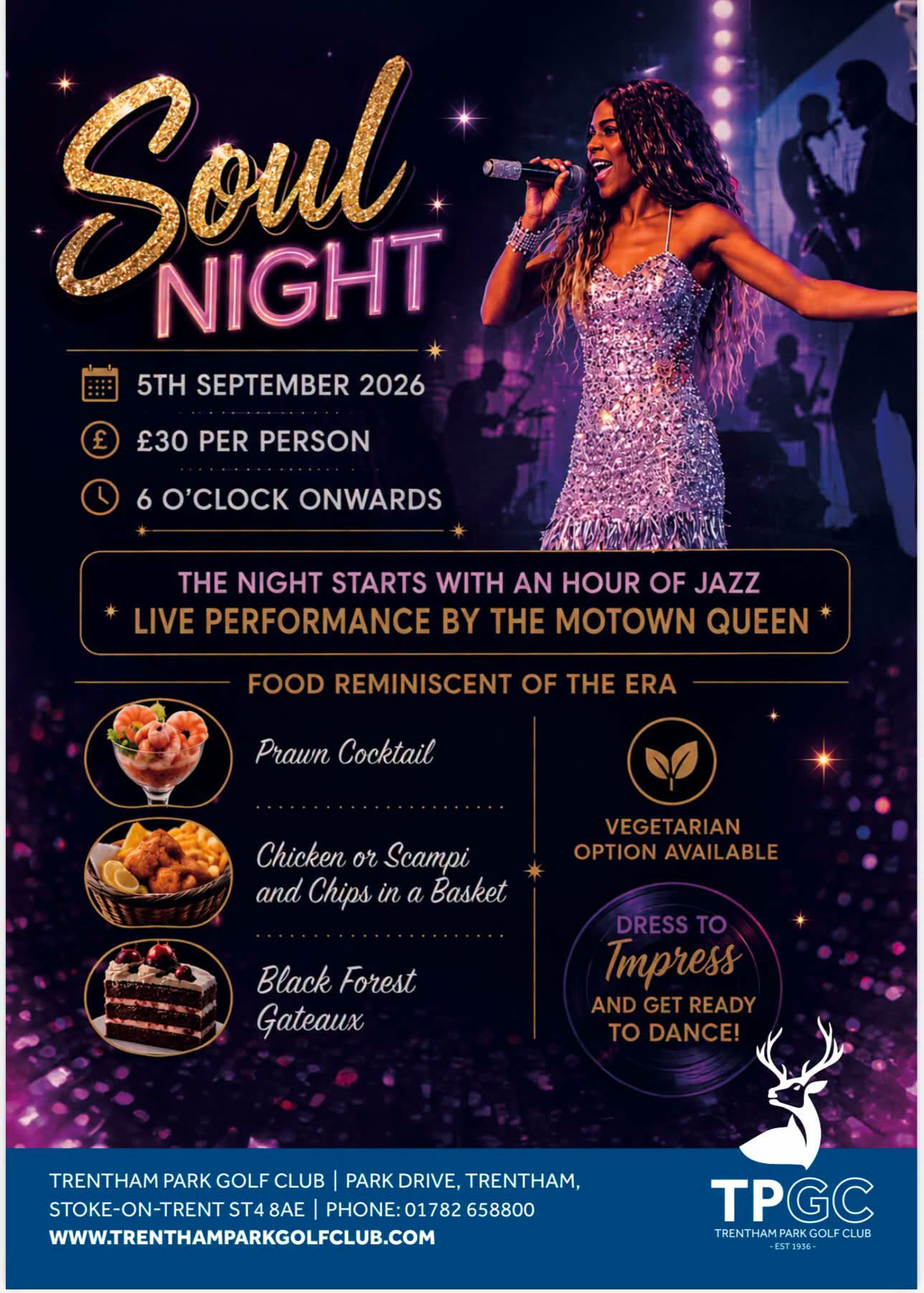 Soul Night at Trentham Park Golf Club on 5 September 2026